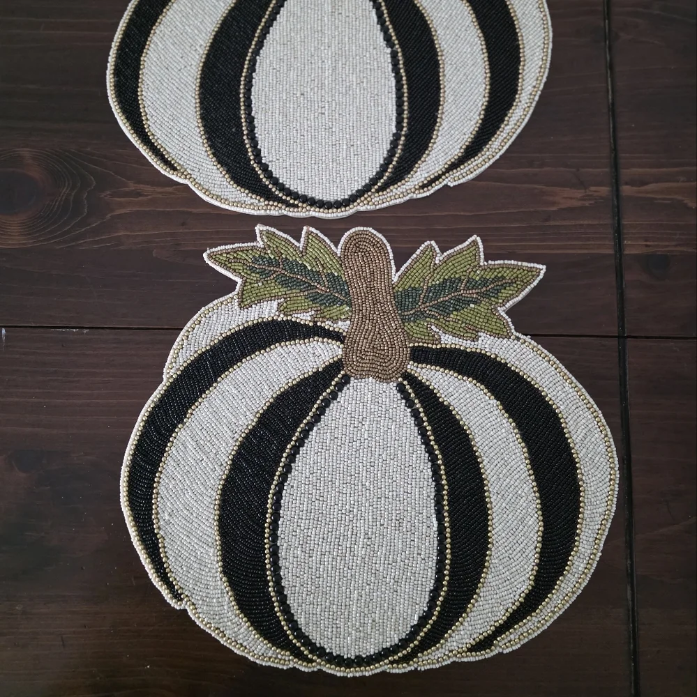 MacKenzie-Childs Tuxedo Pumpkin Placemats - Set of 2 - Picture 12 of 13